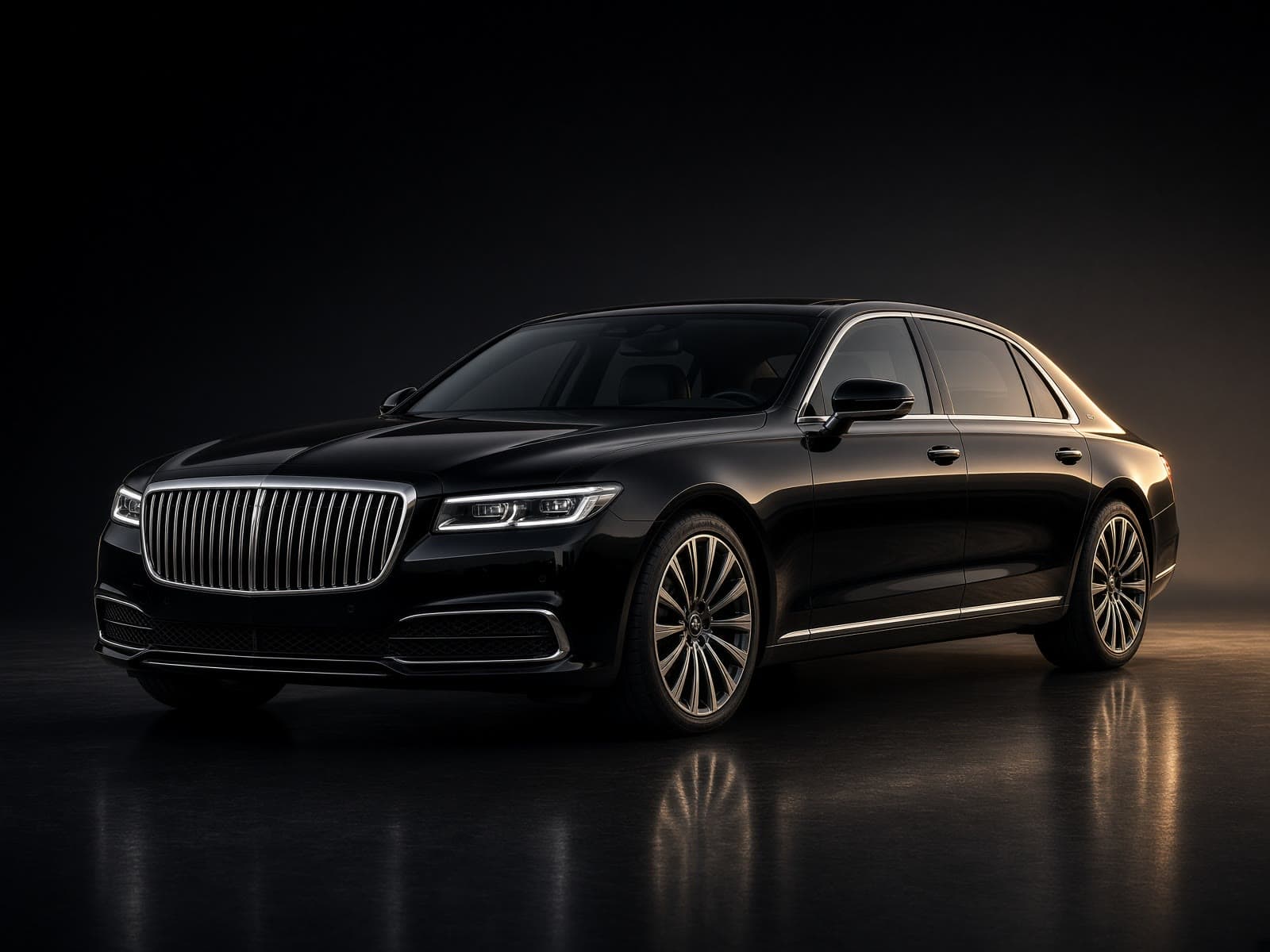 AI-generated catalog study of the Mercedes-Benz S-Class