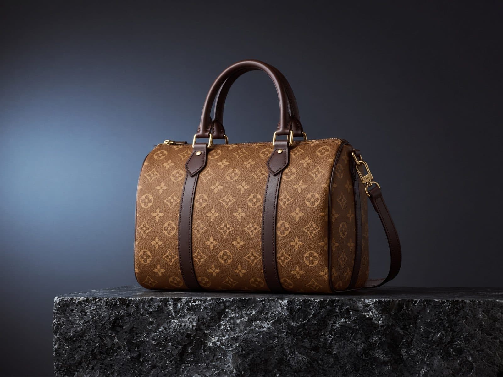 AI-generated catalog study of the Louis Vuitton Speedy Bandoulière 25
