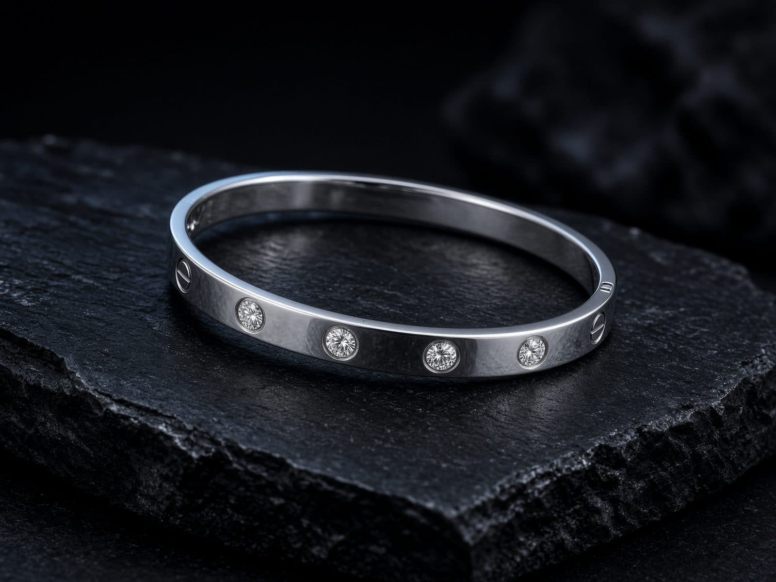 AI-generated catalog study of the Cartier Love Bracelet 4 Diamonds