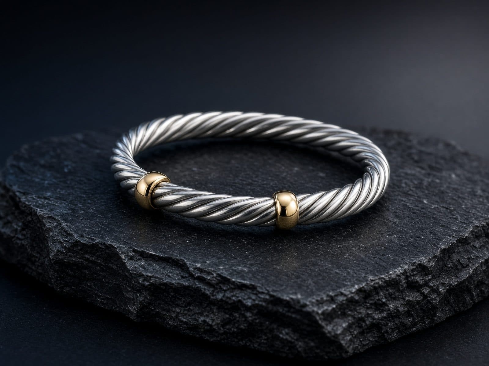 AI-generated catalog study of the David Yurman Cable Classic Bracelet
