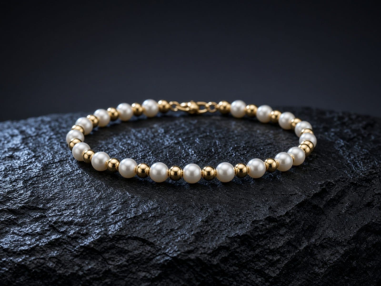 AI-generated catalog study of the Van Cleef & Arpels Perlée Gold Pearls Bracelet