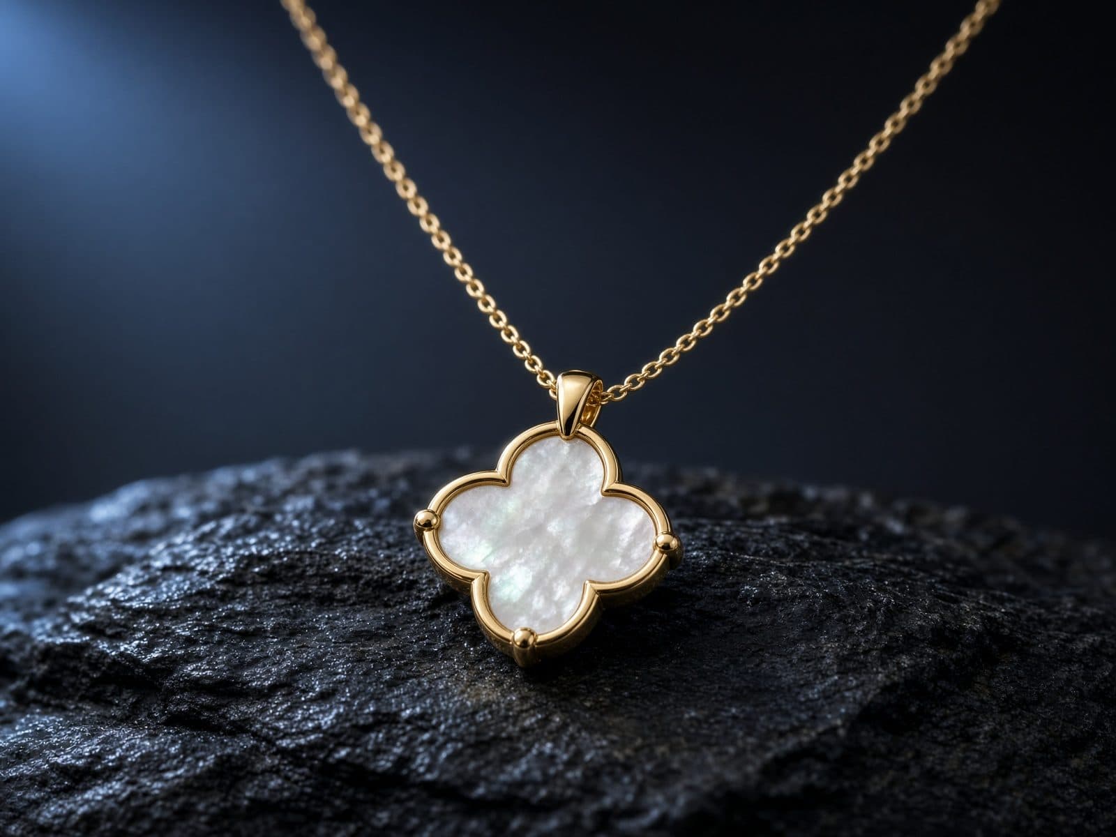 AI-generated catalog study of the Van Cleef & Arpels Vintage Alhambra Pendant