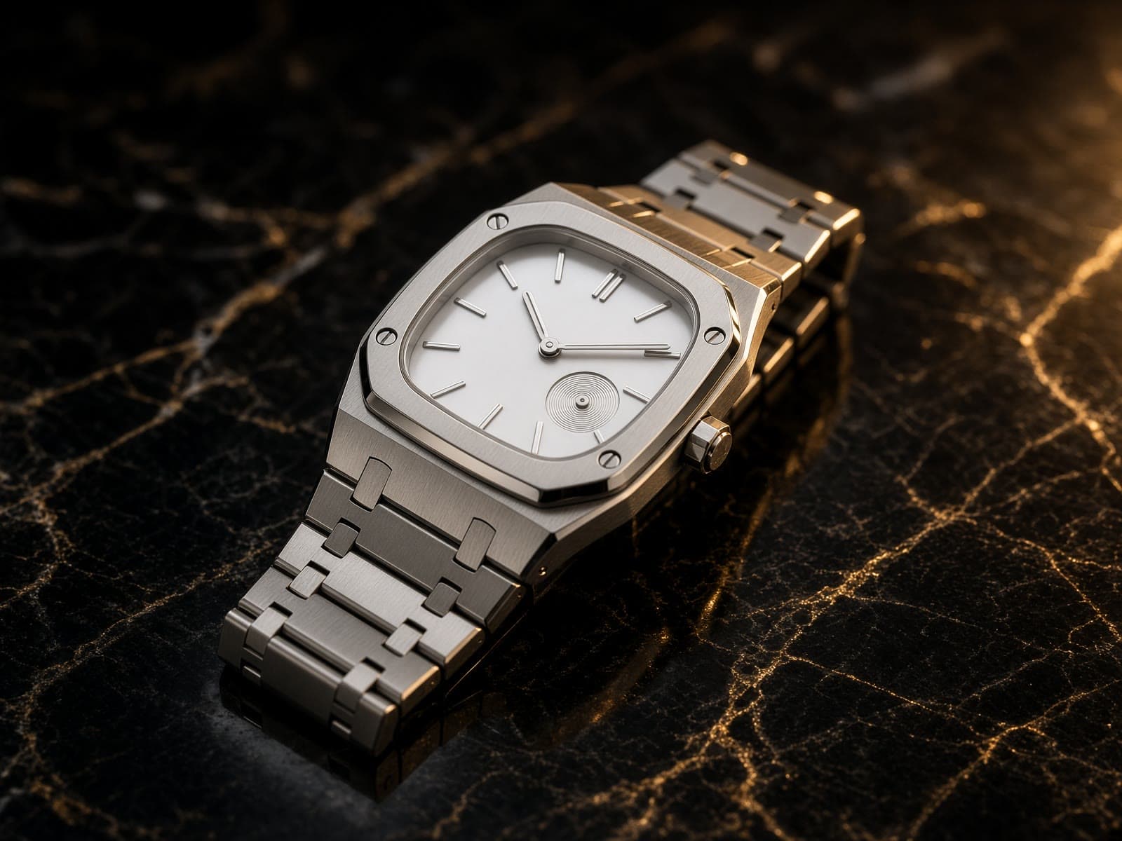 AI-generated catalog study of the Cartier Santos Large