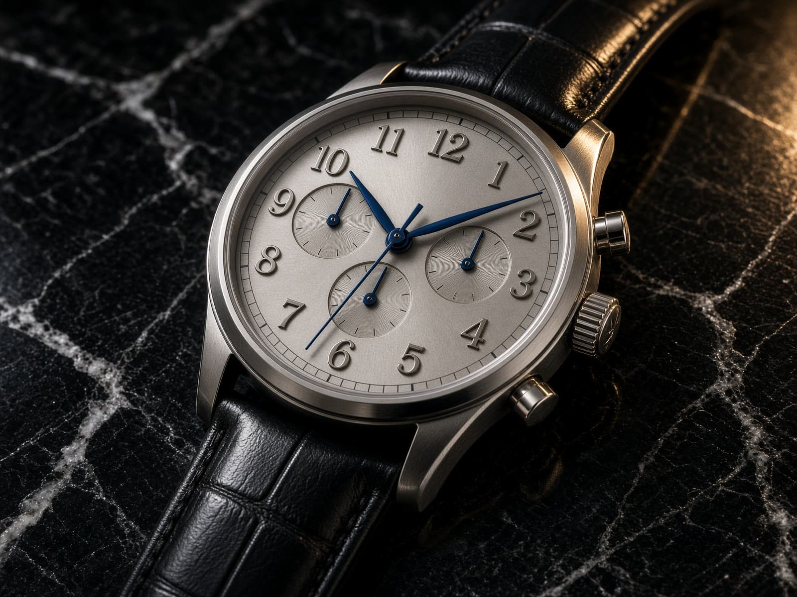 AI-generated catalog study of the IWC Portugieser Chronograph