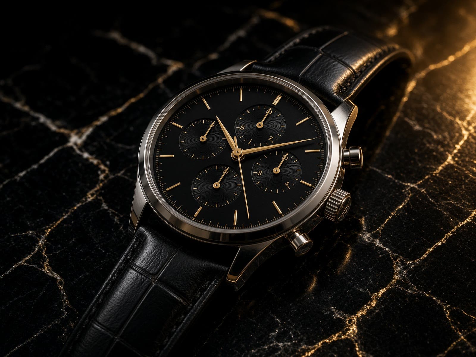 AI-generated catalog study of the Omega Speedmaster Moonwatch