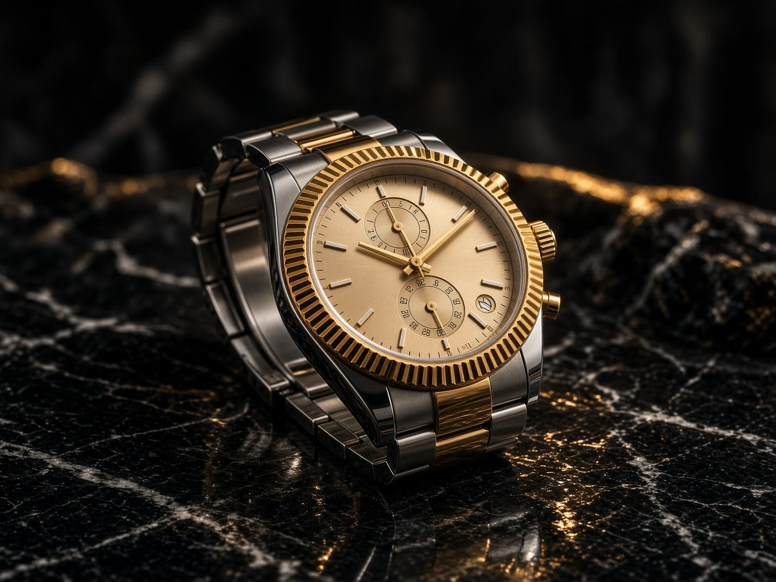 AI-generated catalog study of the Rolex Sky-Dweller