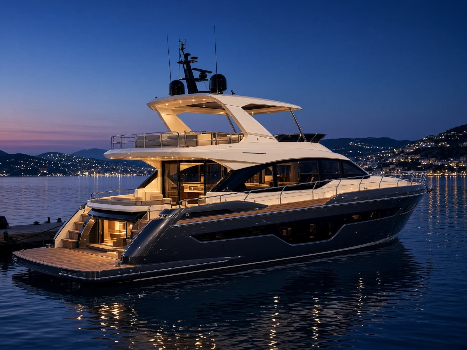 AI-generated catalog study of the Ferretti Yachts 720